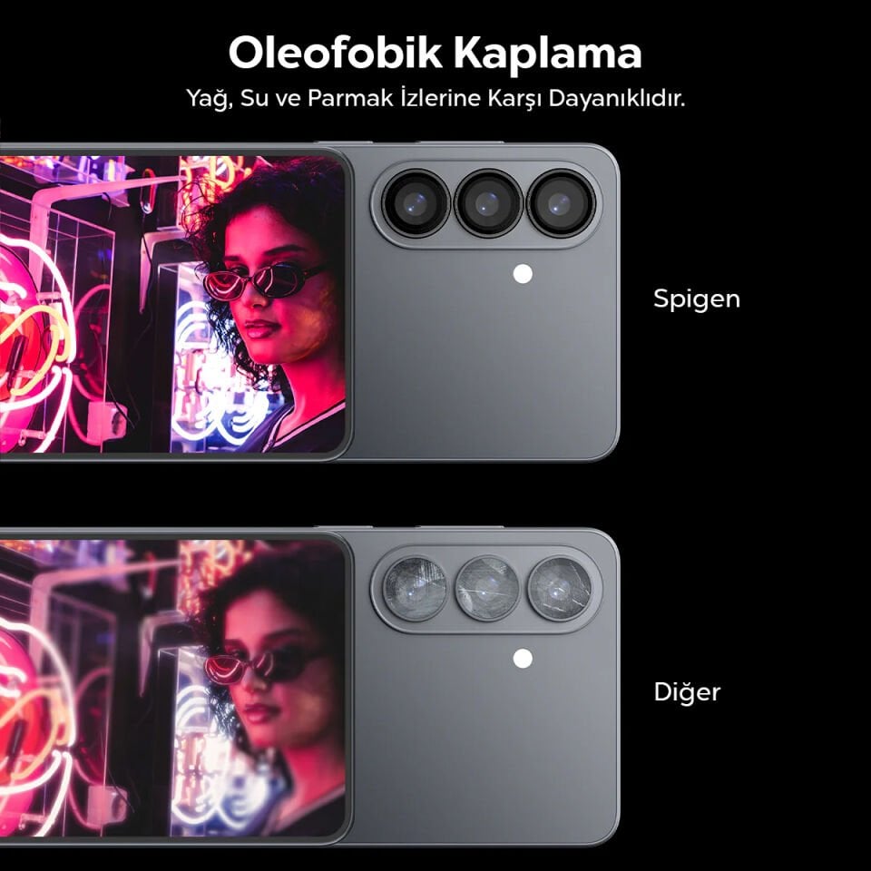 Spigen Samsung Galaxy S26 ile Uyumlu Kamera Lens Camı Koruyucu Kolay Kurulum GLAS.tR EZ Fit Optik Pro (2 Adet) Black - AGL11094