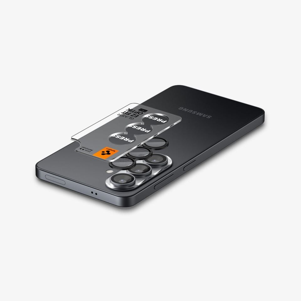 Spigen Samsung Galaxy S26 ile Uyumlu Kamera Lens Camı Koruyucu Kolay Kurulum GLAS.tR EZ Fit Optik Pro (2 Adet) Black - AGL11094