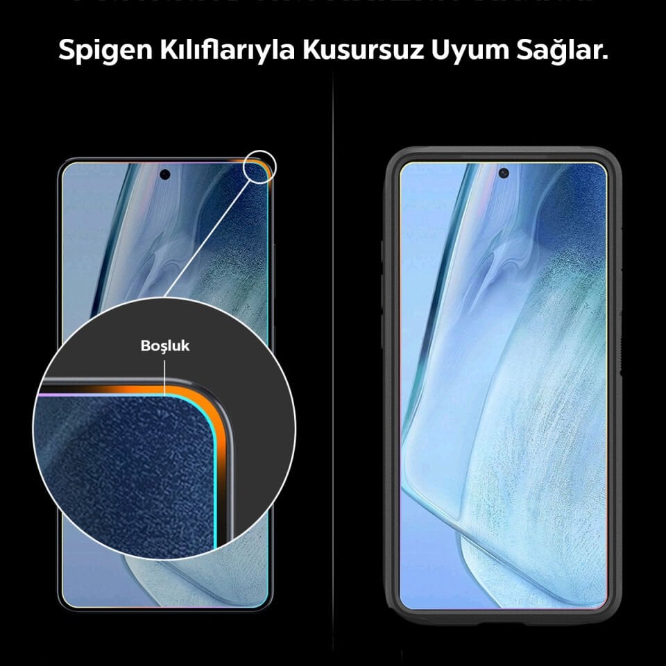 Spigen Samsung Galaxy S26 Plus ile Uyumlu Hayalet Cam Ekran Koruyucu AluminaCore™ iyonlaştırılmış Güçlendirilmiş Cam Teknolojisi Anti-Dust Uygulama Kolay Kurulum GLAS.tR EZ Fit Privacy HD - AGL11087