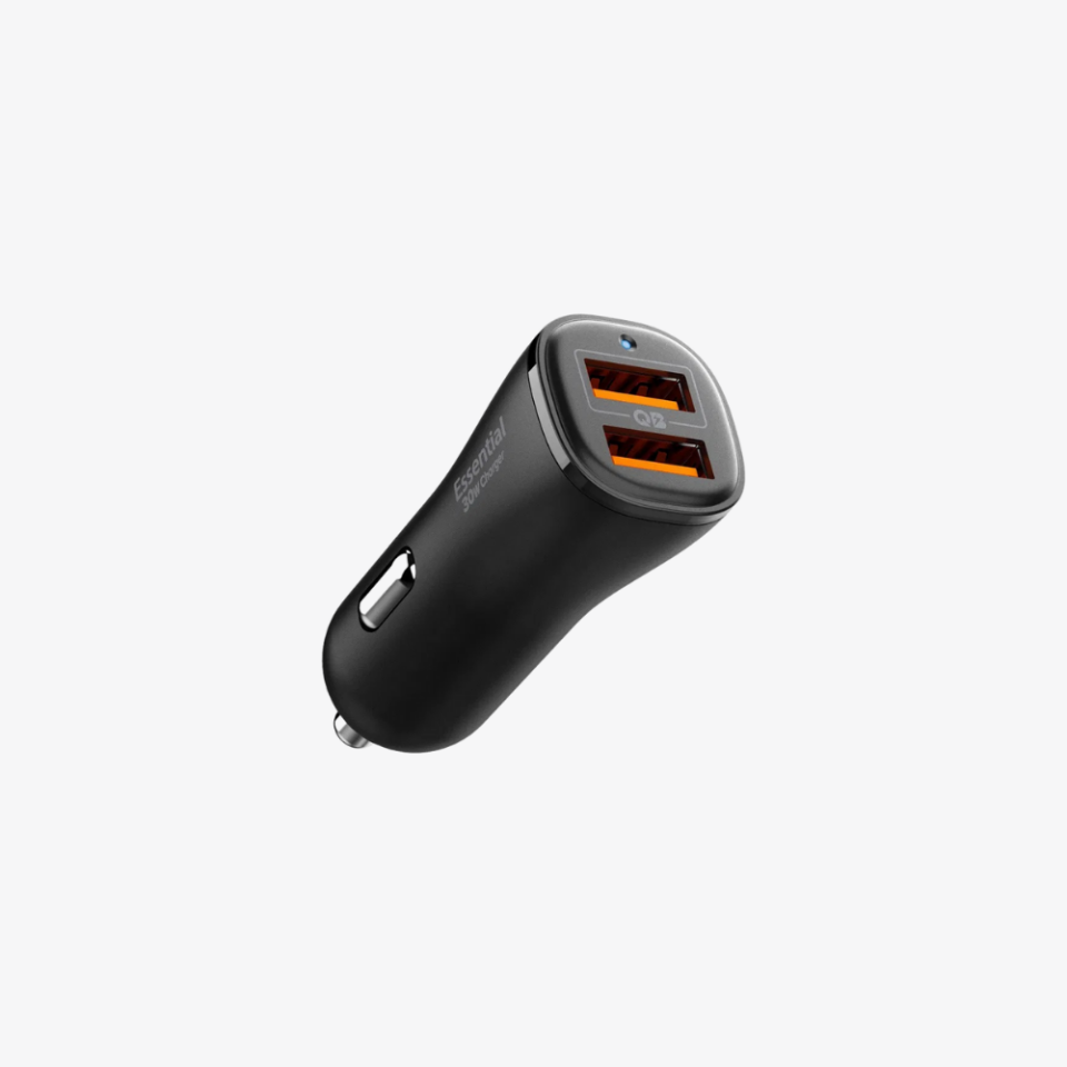 Spigen 30W USB-A 2 Port Araç içi Hızlı Şarj Aleti 18W + 12W Akım Korumalı Güç Adaptörü Çakmaklık iPhone & Android & iPad Type-C PD EV302