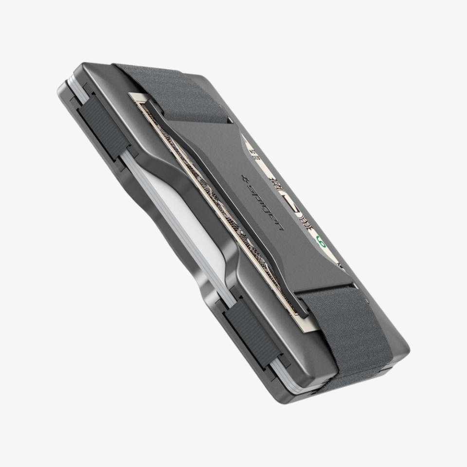 AirTag ile Uyumlu RFID Korumalı Cüzdan Kart Tutucu Kılıf, Spigen Wallet S İnce Minimalist Kredi Kartı Tutacağı Gunmetal