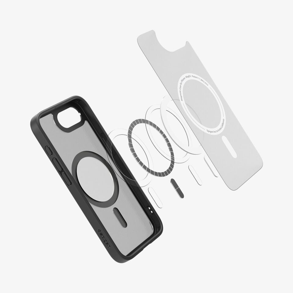 Spigen Apple iPhone 16e Kılıf Crystal Hybrid MagFit MagSafe Özellikli Frost Black