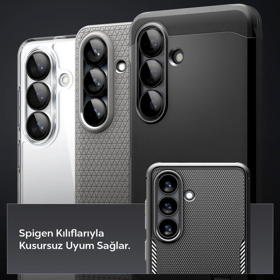 Spigen Samsung Galaxy S26 Plus ile Uyumlu Kamera Lens Camı Koruyucu Kolay Kurulum GLAS.tR EZ Fit Optik Pro (2 Adet) Black - AGL11082