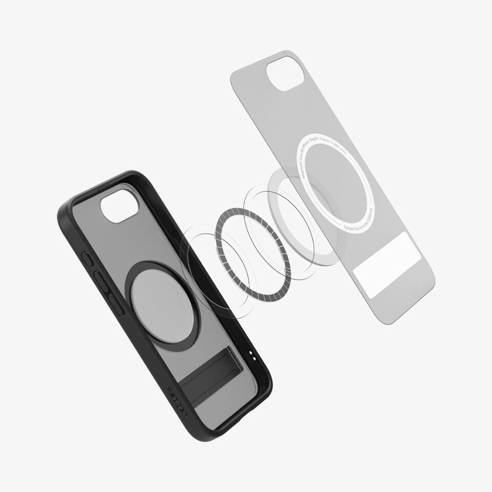 Spigen Apple iPhone 17e / 16e ile Uyumlu ince MagSafe Kılıf Ultra Hybrid S Metal Stand'lı Sararmaya Dayanıklı DuraClear™ Hava Kanalı Teknolojisi™ Askeri Sınıf Koruma Mat Kapak
