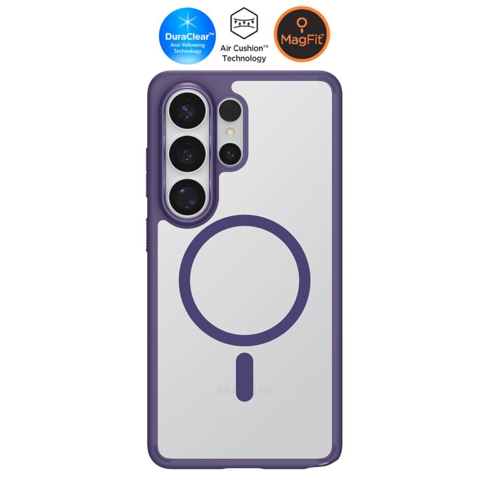 Spigen Samsung Galaxy S26 Ultra ile Uyumlu ince Kılıf Ultra Hybrid Sararmaya Dayanıklı DuraClear™ Hava Kanalı Teknolojisi™ Askeri Sınıf Koruma MagFit Şeffaf Kapak Deep Purple