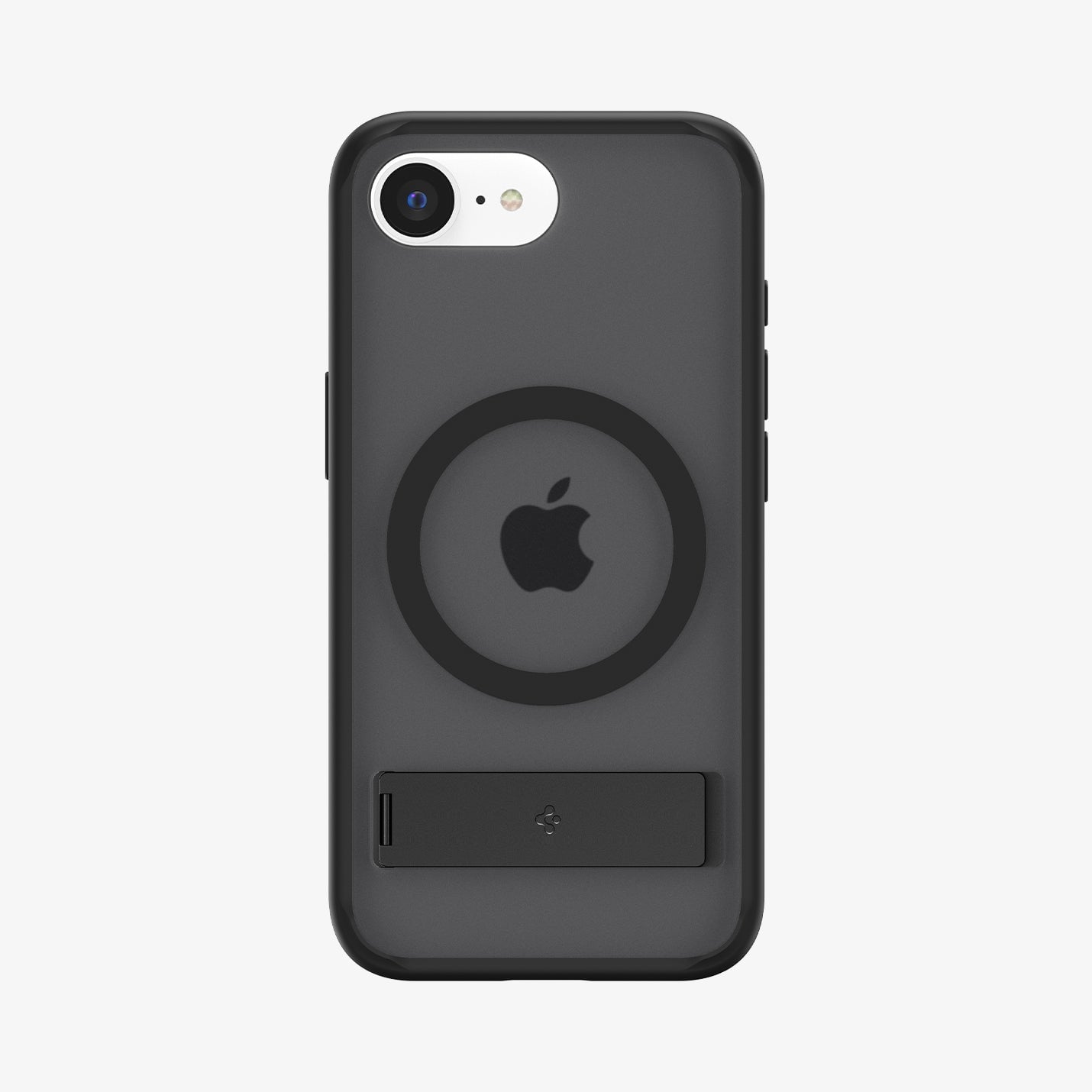 Spigen Apple iPhone 17e / 16e ile Uyumlu ince MagSafe Kılıf Ultra Hybrid S Metal Stand'lı Sararmaya Dayanıklı DuraClear™ Hava Kanalı Teknolojisi™ Askeri Sınıf Koruma Mat Kapak Frost Black
