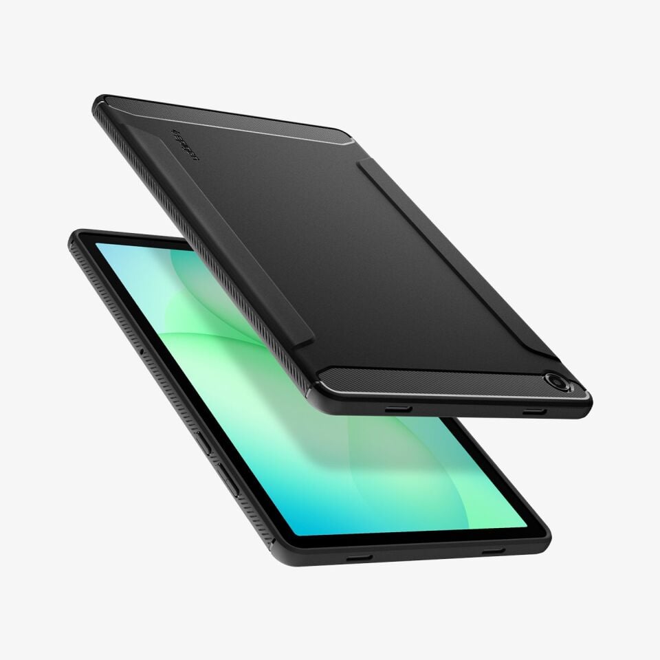 Spigen Samsung Galaxy Tab A11 Plus (2025) ile Uyumlu Ekstra Dayanıklı Kılıf Rugged Armor Hava Kanalı Teknolojisi™ Askeri Sınıf Koruma Çift Katman Kapak Matte Black
