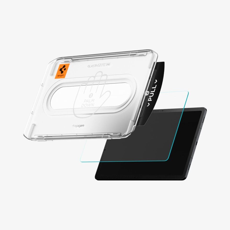 Spigen Samsung Galaxy Tab S11 (2025) ile Uyumlu Cam Ekran Koruyucu AluminaCore™ iyonlaştırılmış Güçlendirilmiş Cam Teknolojisi Anti-Dust Uygulama Kolay Kurulum GLAS.tR EZ Fit Pro - AGL10198