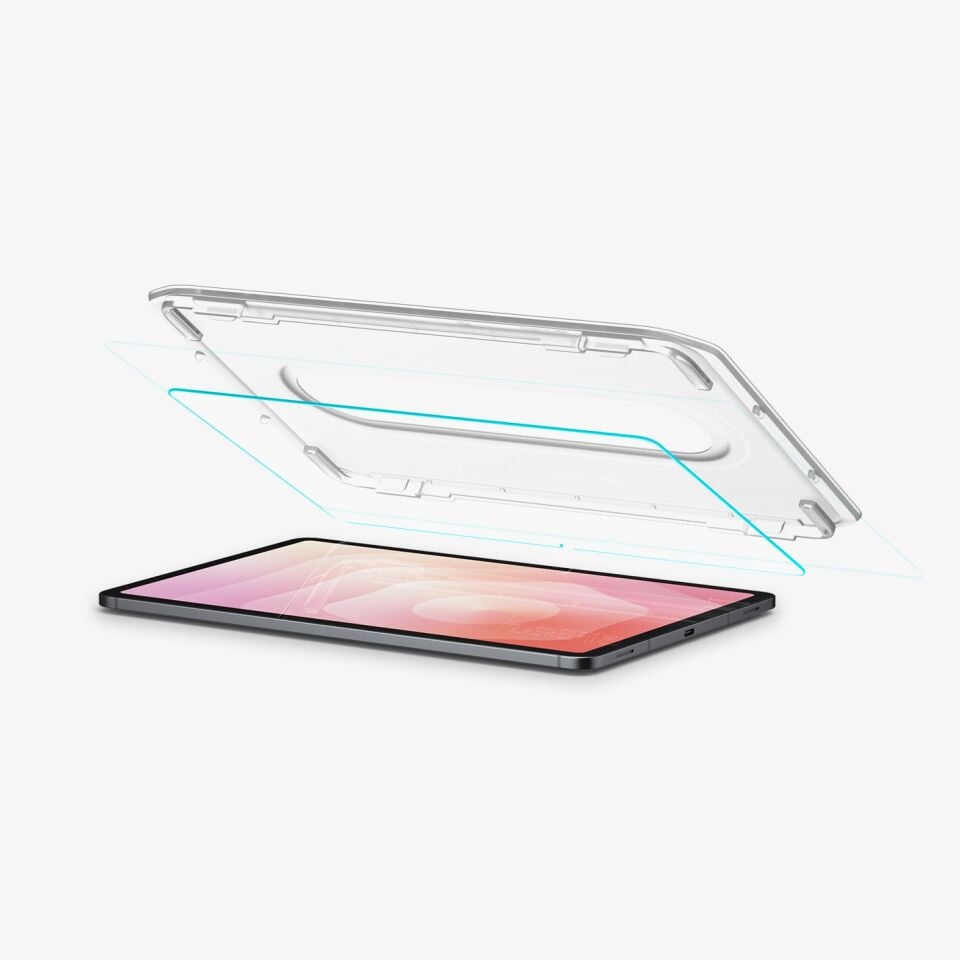 Spigen Samsung Galaxy Tab S11 (2025) ile Uyumlu Cam Ekran Koruyucu AluminaCore™ iyonlaştırılmış Güçlendirilmiş Cam Teknolojisi Anti-Dust Uygulama Kolay Kurulum GLAS.tR EZ Fit Pro - AGL10198