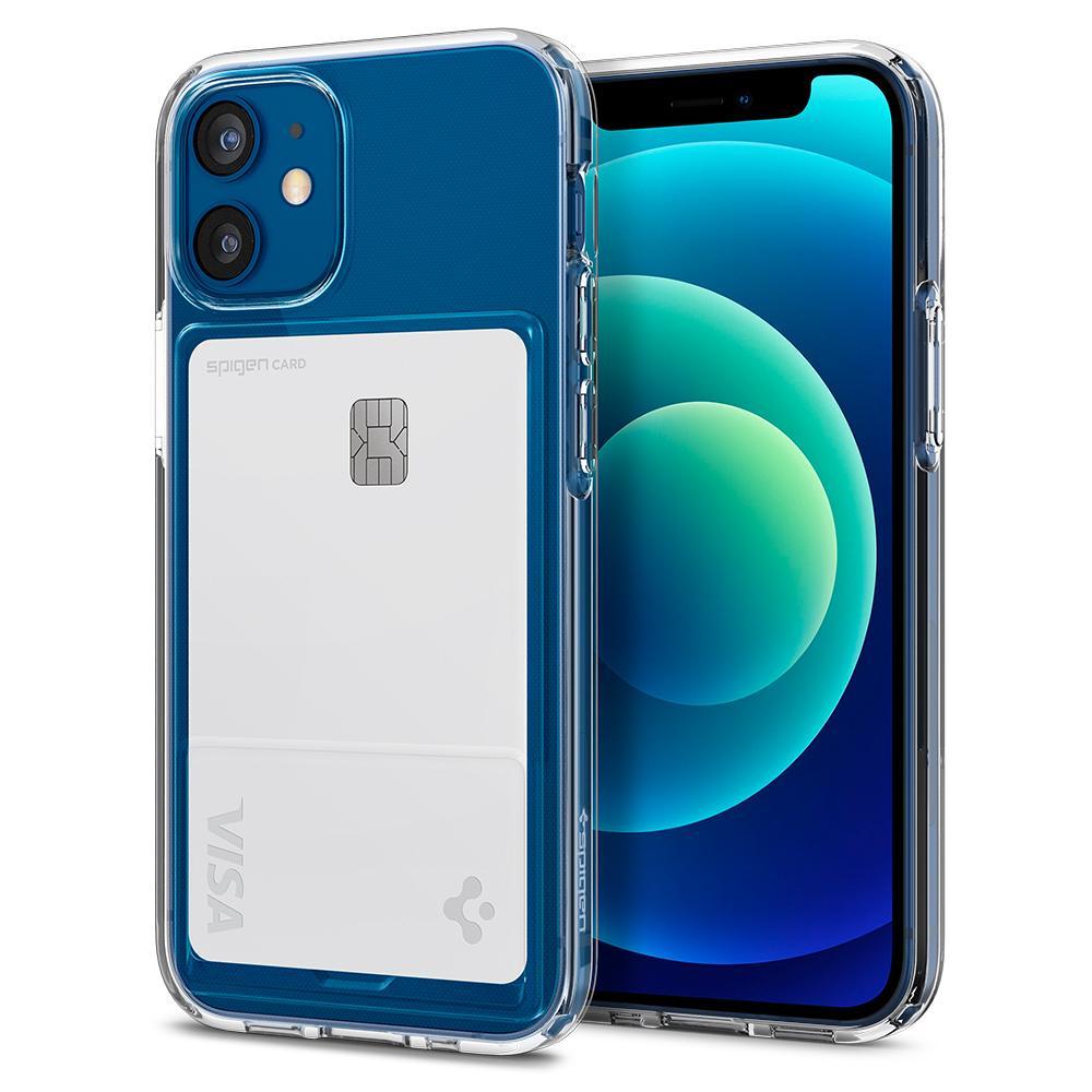 iPhone 12 Mini Kılıf, Spigen Crystal Slot Wallet Crystal Clear