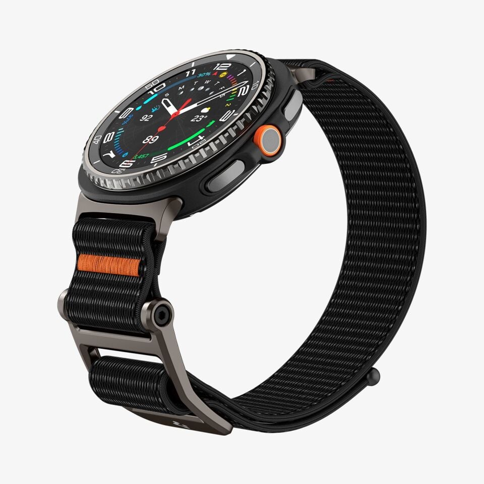 Spigen Galaxy Watch 8 (46mm) & Watch 8 (44mm) & Watch 8 (40mm) ile Uyumlu Kordon Kayış Band DuraPro Flex Black