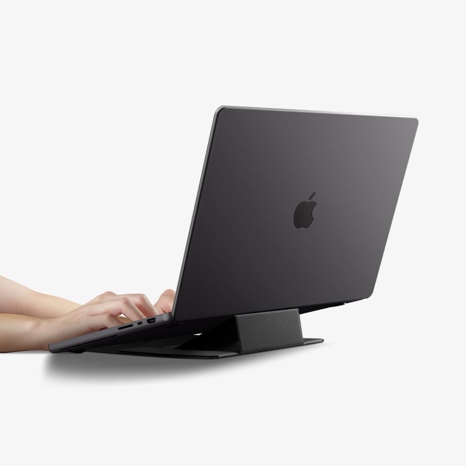 Spigen Slim Fold Dizüstü MacBook / Notebook Laptop / Tablet ile Uyumlu Katlanabilir Kaymaz Taban Masa Standı LD201-S8 Black