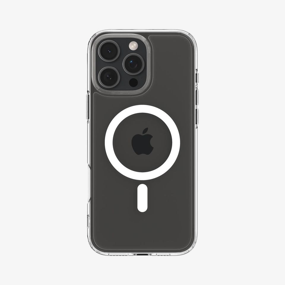 Spigen iPhone 16 Pro Kılıf Crystal Hybrid MagFit MagSafe Özellikli White