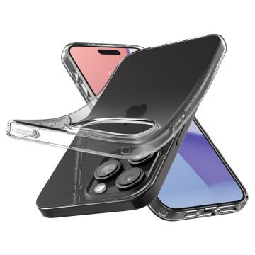 iPhone 15 Pro Max Kılıf, Spigen Liquid Crystal 4 Tarafı Tam Koruma Crystal Clear