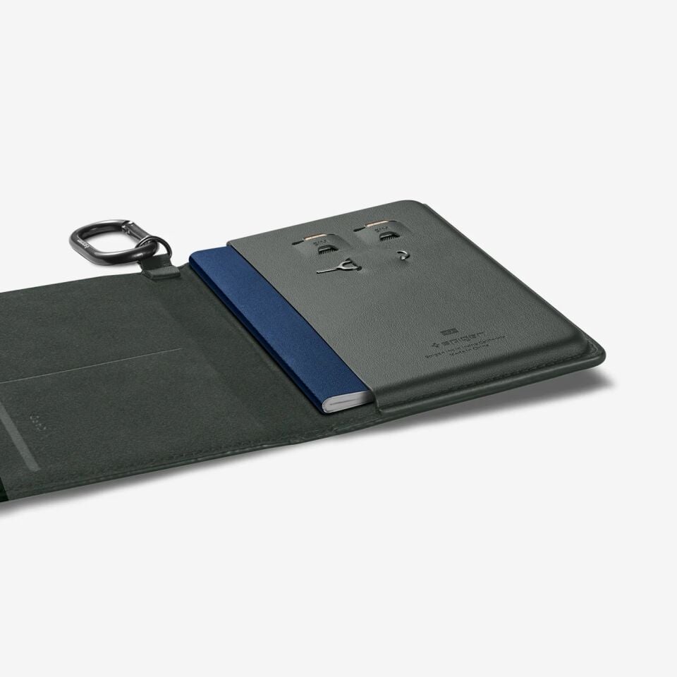 Spigen Passport Holder RFID Korumalı Seyahat Çantası Pasaport Cüzdan Military Green