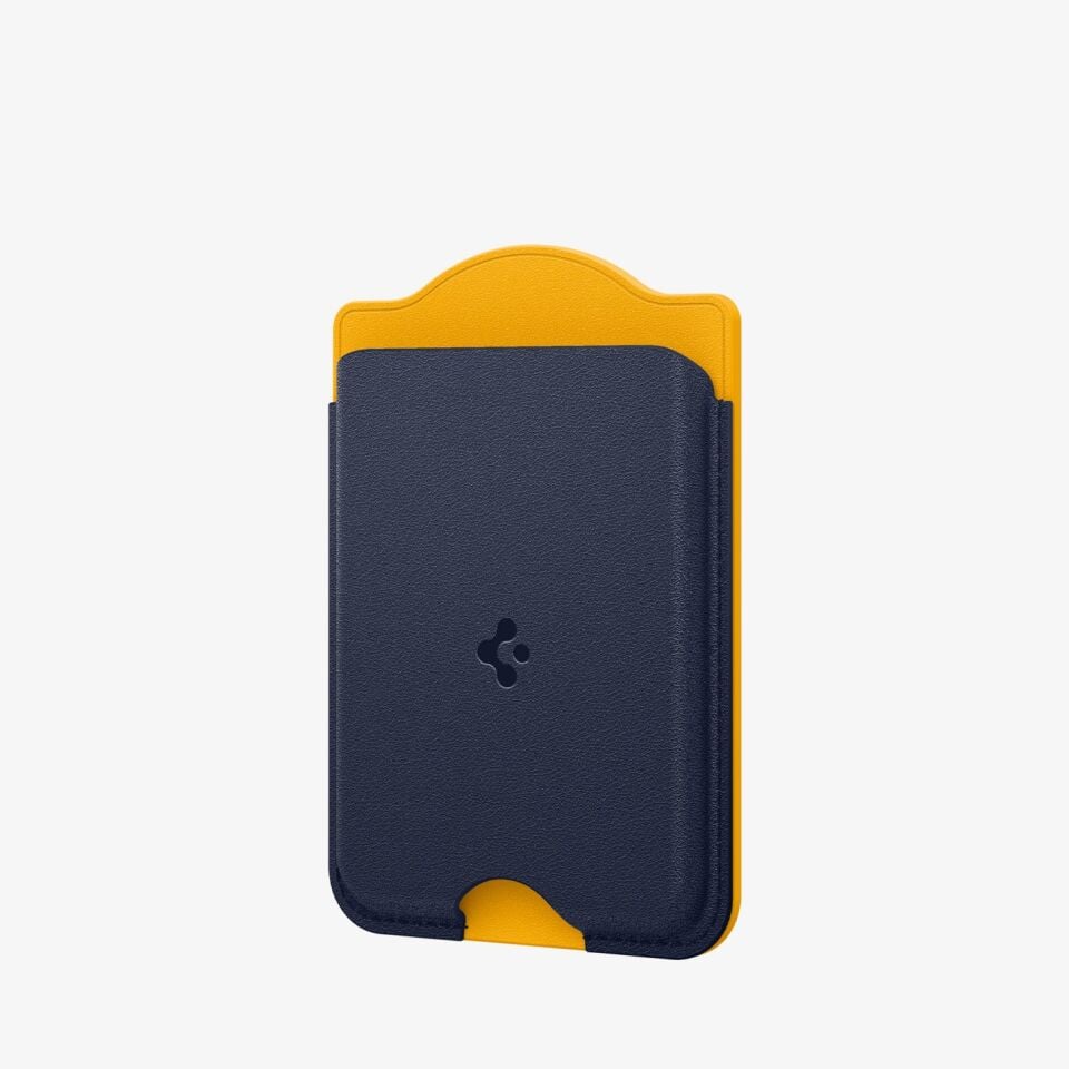 Spigen iPhone MagSafe ve Galaxy MagFit Kılıflar ile Uyumlu 3 Kartlı Manyetik Cüzdan Nano Pop Blueberry Navy
