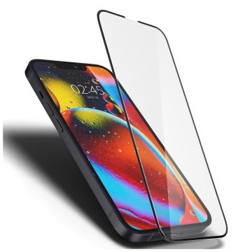 iPhone 13 Mini Cam Ekran Koruyucu, Spigen Glas.tR Slim FC HD Black (1 Adet)