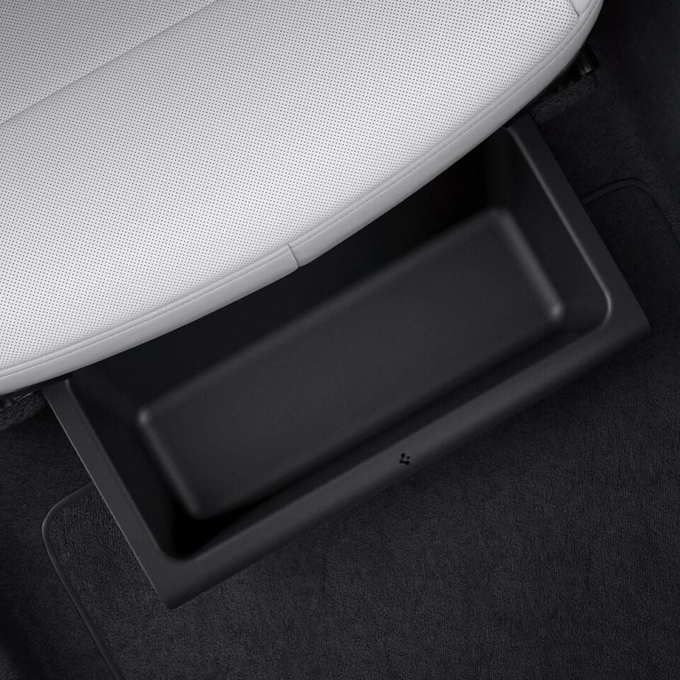 Spigen Tesla Model Y (2026) / (2025) Juniper ile Uyumlu Koltuk Altı Saklama Kutusu ve Organizer Kaymaz Sessiz Gizli Depolama Alanı Black TO222J Black