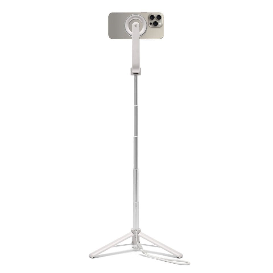 Spigen Kablosuz Bluetooth Selfie Çubuğu MagSafe ile Uyumlu Uzaktan Kumandalı Tripod / 60 cm Kadar Uzatılabilir Kolay Taşınabilir MagFit S571W Dune Beige