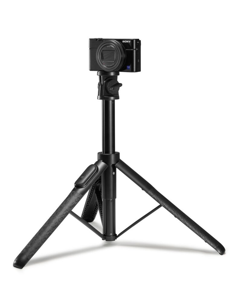 Spigen Kablosuz Bluetooth Selfie Çubuğu Uzaktan Kumandalı Ekstra Güçlendirilmiş Tripod / 1.6 Metre Kadar Uzatılabilir / Kamera & Telefon & GoPro ve Diğer Ekipmanlar ile Uyumlu S560W Black