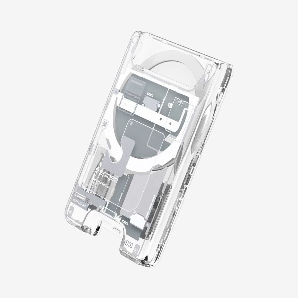 Spigen iPhone için MagSafe Özellikli 3 Kartlı Manyetik Cüzdan Ultra Hybrid Zero One White