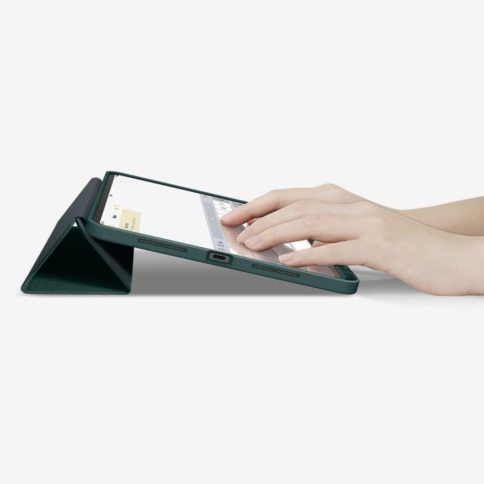 Apple iPad Pro 11 inc (2024) Kılıf, Spigen Urban Fit Dokuma Midnight Green