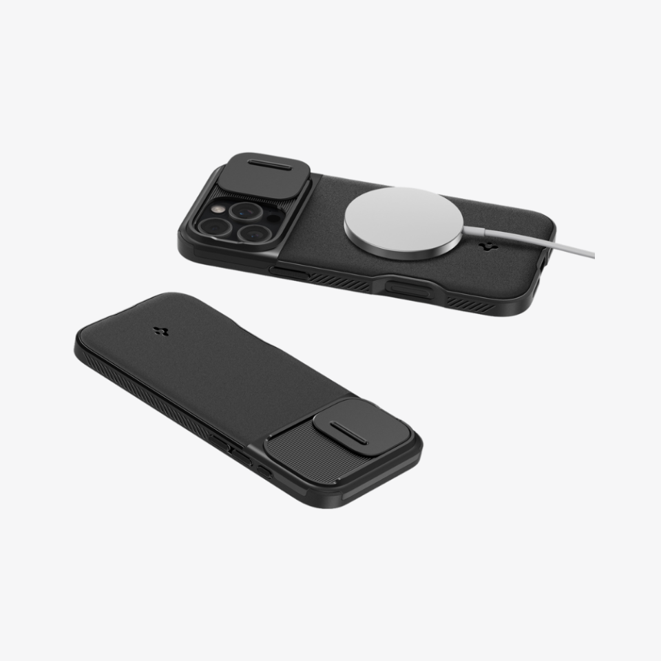 Spigen iPhone 16 Pro Kılıf Optik Armor MagFit MagSafe Özellikli Black