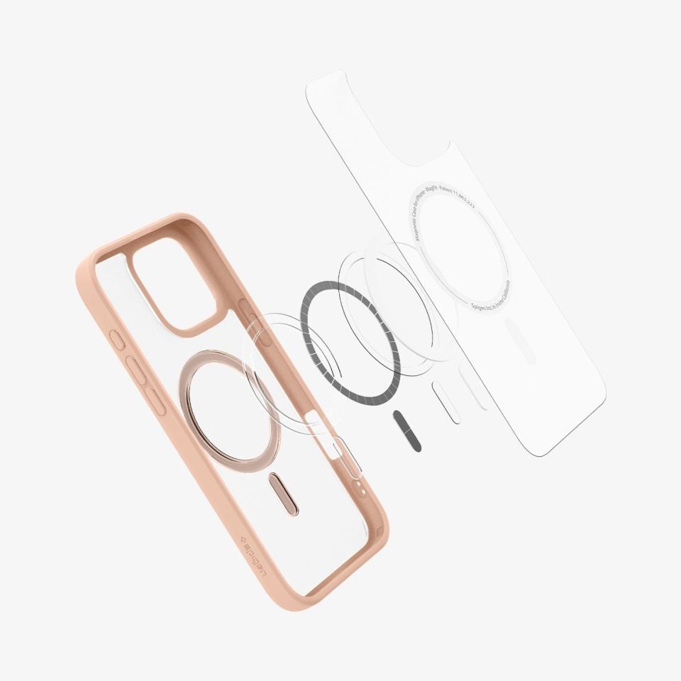 Spigen iPhone 16 Pro Kılıf Ultra Hybrid MagFit MagSafe Özellikli Frost Rose Titanium