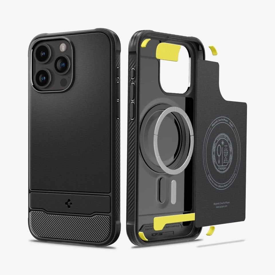 Spigen iPhone 15 Pro Max Kılıf Rugged Armor MagFit MagSafe özellikli