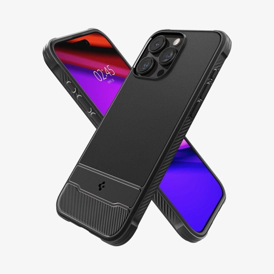 iPhone 15 Pro Max Kılıf, Spigen Rugged Armor Mag (MagSafe Uyumlu) Matte Black