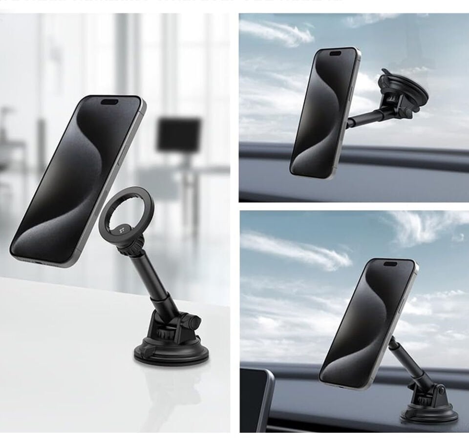 Spigen MagSafe Araç içi Telefon Tutucu Dashboard (Ön Konsol ile Uyumlu) iPhone & MagFit ile Uyumlu MFT35 Black