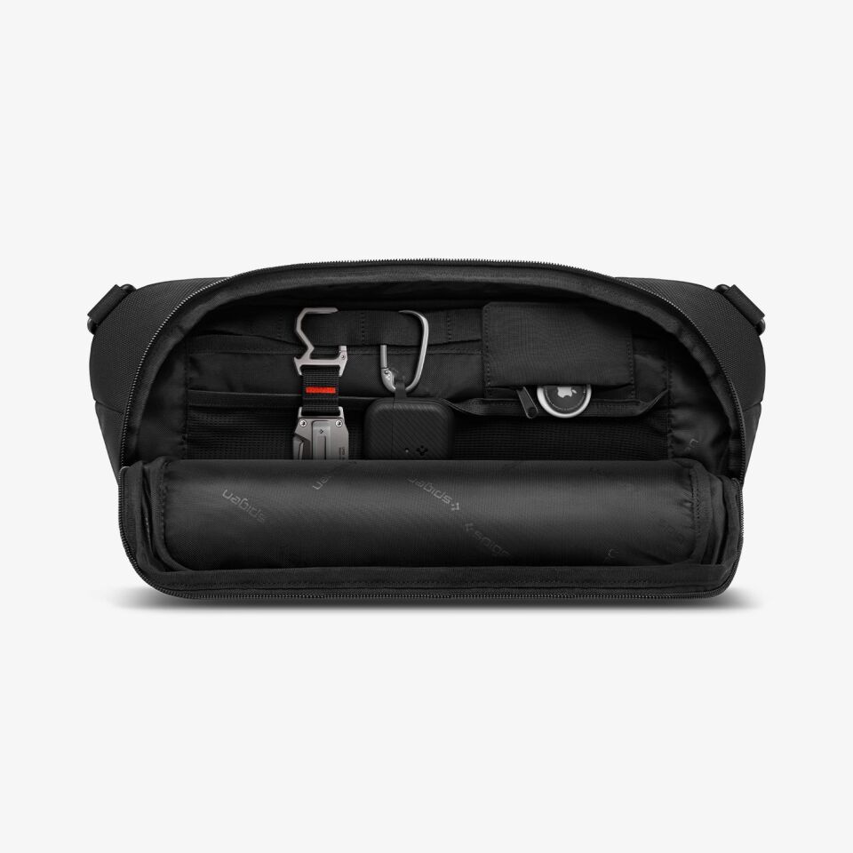 Spigen Mobil Cihazlar ve Günlük Kullanım için Omuz Askılı Seyahat Çantası / Kompakt Tasarım Suya Dayanıklı Sling Bag Klasden KD410 Black