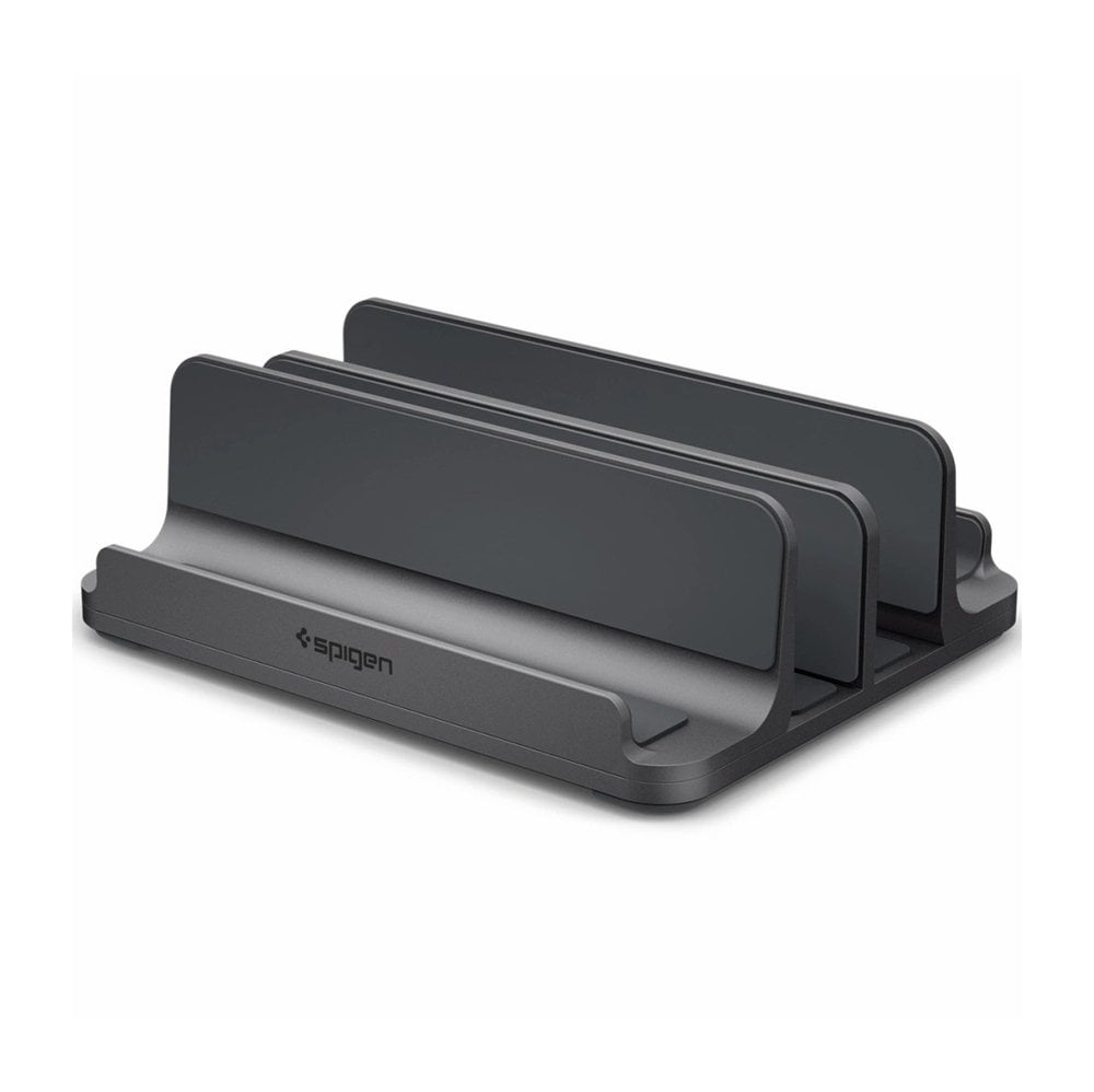 Spigen Universal Dikey Tablet / Telefon / Notebook Standı 4 Cihaz Kapasiteli Ayarlanabilir Organizer Düzenleyici Stand LD208S4 Space Gray