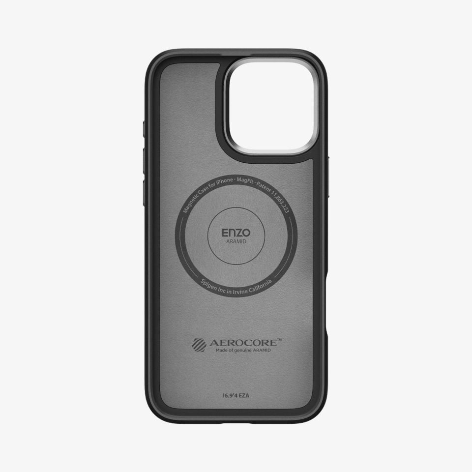 Spigen iPhone 16 Pro Kılıf Enzo Aramid Black Silver