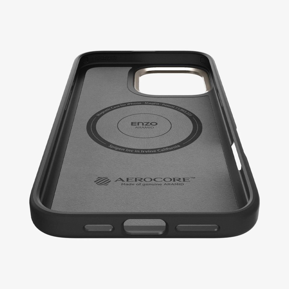 Spigen iPhone 16 Pro Kılıf Enzo Aramid Black Natural