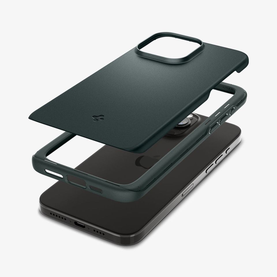 iPhone 15 Pro Max Kılıf, Spigen Thin Fit Abyss Green