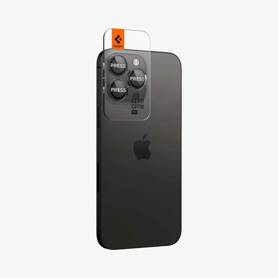Spigen iPhone 16 Pro Max / 16 Pro / 15 Pro Max / 15 Pro / 14 Pro Max / 14 Pro Kamera Lens Camı Koruyucu Glas.tR EZ Fit Optik Pro (2 Adet)