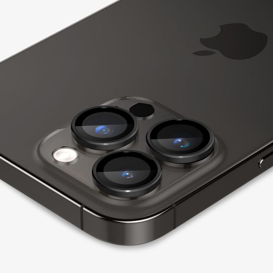 Spigen iPhone 16 Pro Max / 16 Pro / 15 Pro Max / 15 Pro / 14 Pro Max / 14 Pro Kamera Lens Camı Koruyucu Glas.tR EZ Fit Optik Pro (2 Adet)