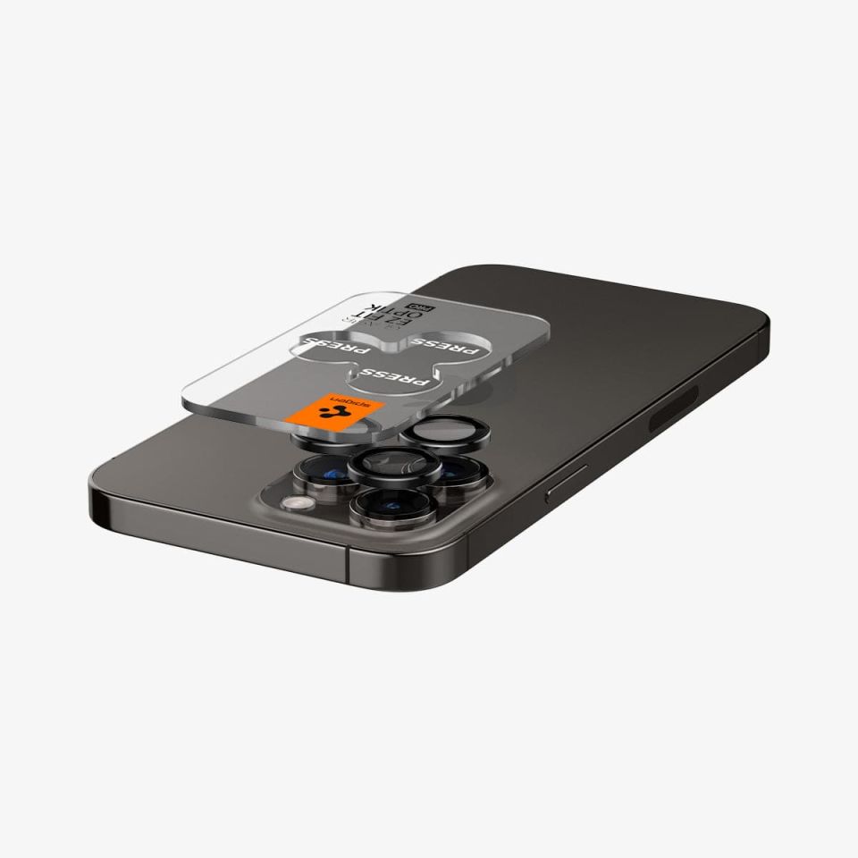 Spigen iPhone 16 Pro Max / 16 Pro / 15 Pro Max / 15 Pro / 14 Pro Max / 14 Pro Kamera Lens Camı Koruyucu Glas.tR EZ Fit Optik Pro (2 Adet)