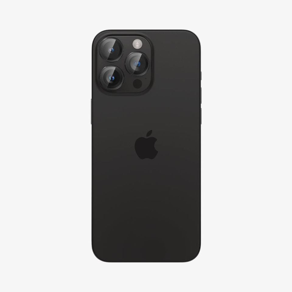Spigen iPhone 16 Pro Max / 16 Pro / 15 Pro Max / 15 Pro / 14 Pro Max / 14 Pro Kamera Lens Camı Koruyucu Glas.tR EZ Fit Optik Pro (2 Adet) Black