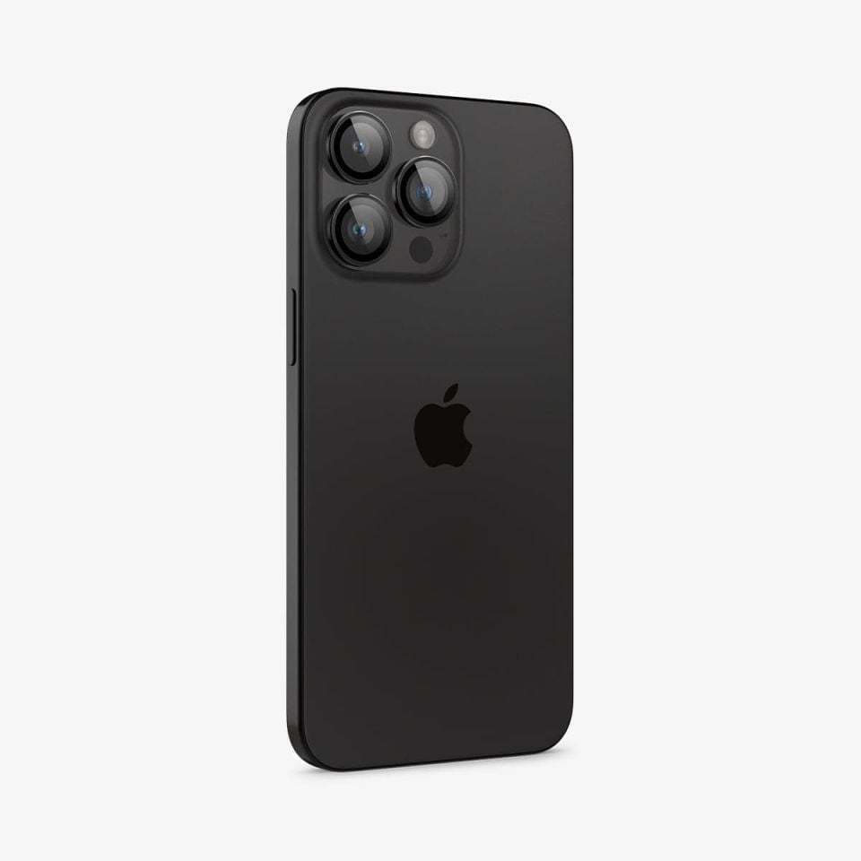 Spigen iPhone 16 Pro Max / 16 Pro / 15 Pro Max / 15 Pro / 14 Pro Max / 14 Pro Kamera Lens Camı Koruyucu Glas.tR EZ Fit Optik Pro (2 Adet) Black