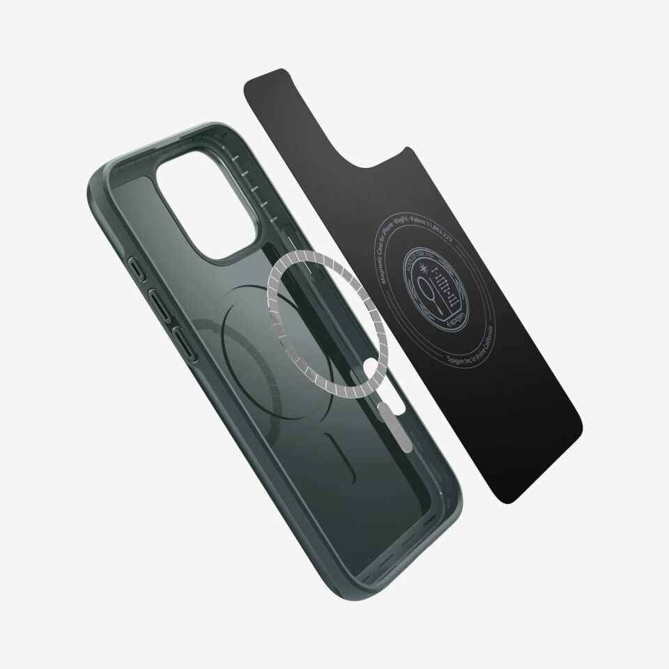 Spigen iPhone 16 Pro Kılıf Thin Fit MagFit MagSafe Özellikli Abyss Green