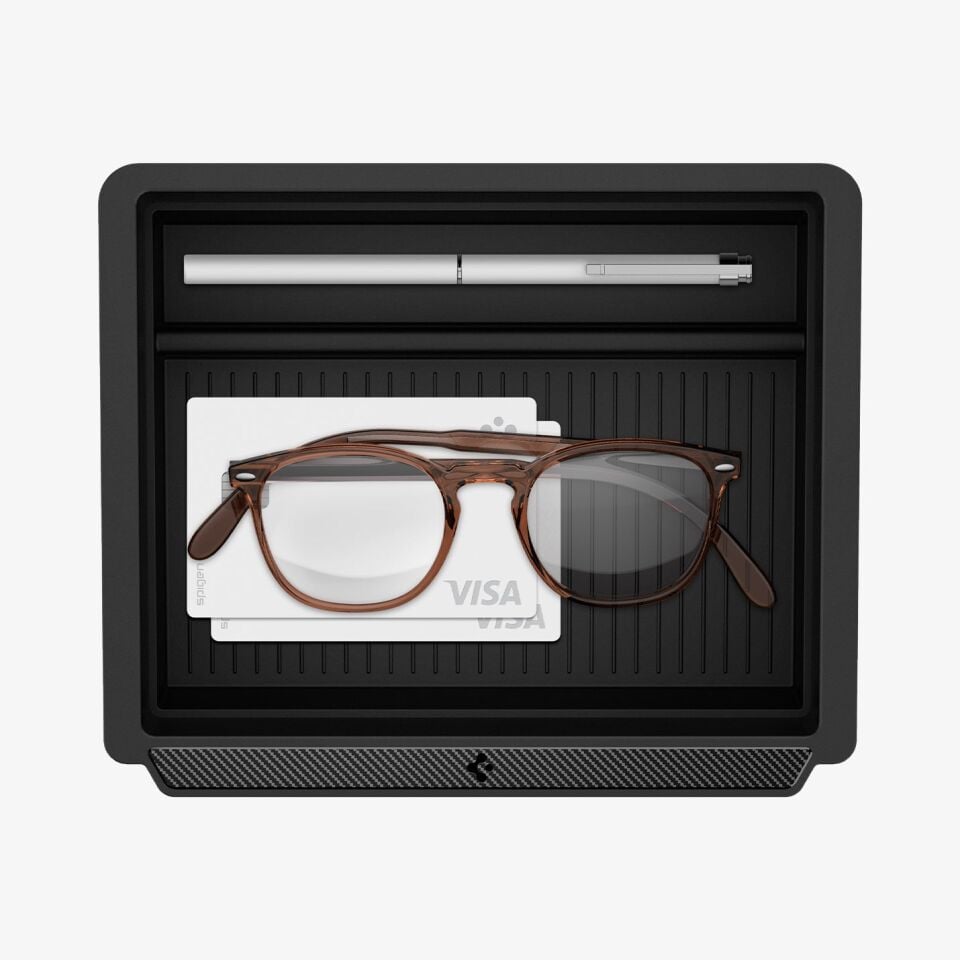 Spigen Tesla Model Y (2026) / (2025) & 3 (2025/2024) ile Uyumlu Kayar Orta Konsol Gizli Saklama Kutusu Black