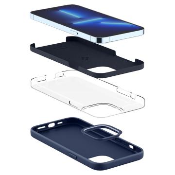 iPhone 13 Pro Max Kılıf, Spigen Silicone Fit Navy Blue