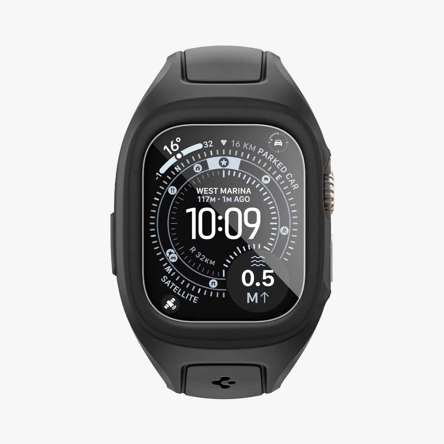 Spigen Apple Watch Ultra 49mm 3/2/1 ile Uyumlu Kılıf Liquid Air Pro + Ekran Koruyucu Cam Matte Black - ACS11416