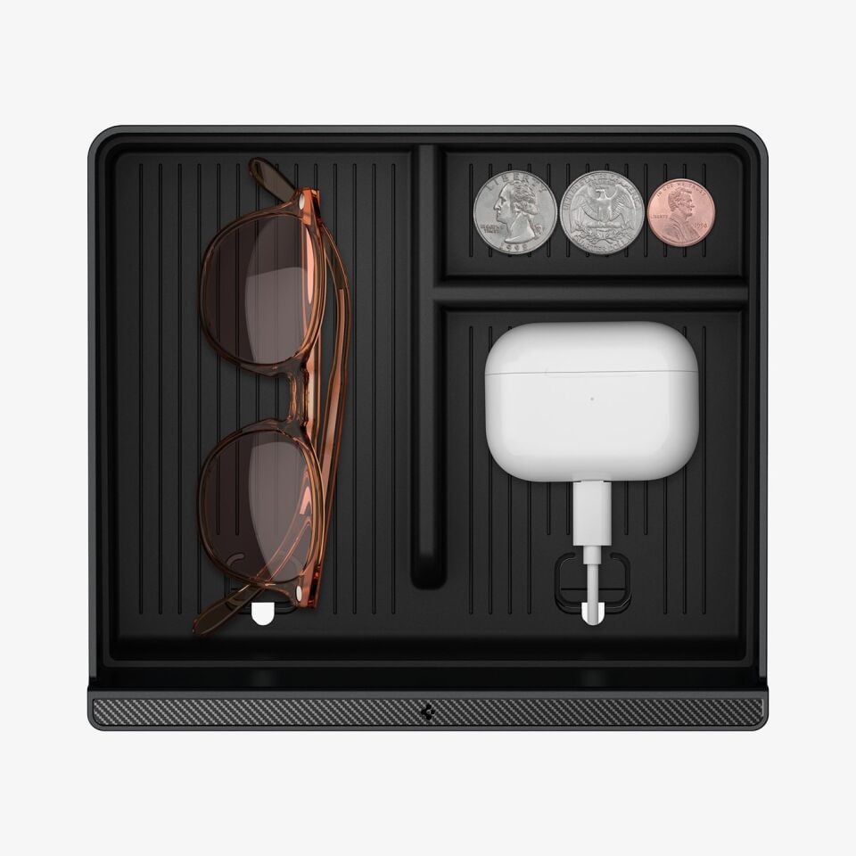 Spigen Tesla Model Y (2026) / (2025) & 3 (2025/2024) ile Uyumlu Orta Konsol Gizli Saklama Kutusu Black