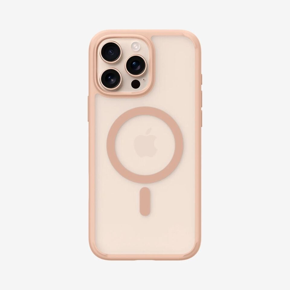 Spigen iPhone 16 Pro Max Kılıf Ultra Hybrid T (Kamera Buton Korumalı) MagFit MagSafe Özellikli Rose Titanium