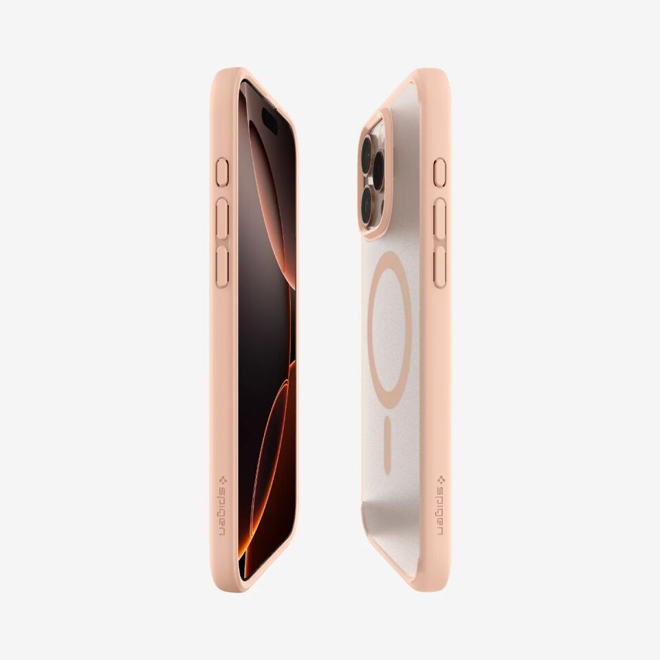 Spigen iPhone 16 Pro Max Kılıf Ultra Hybrid T (Kamera Buton Korumalı) MagFit MagSafe Özellikli Rose Titanium