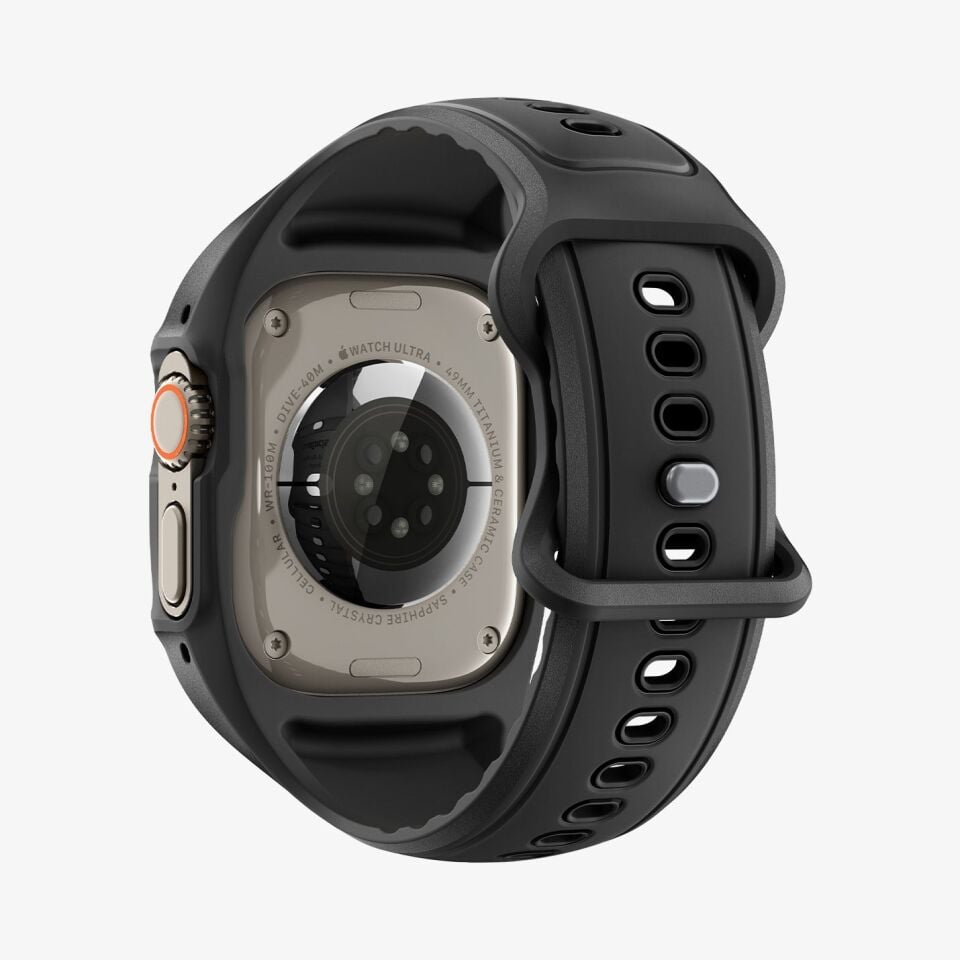 Spigen Apple Watch Ultra 49mm 3/2/1 ile Uyumlu Kılıf Liquid Air Pro + Ekran Koruyucu Cam Matte Black - ACS11416 Matte Black