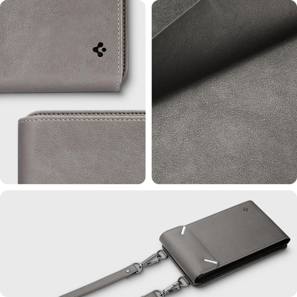 Spigen Tüm Telefonlar ile Uyumlu Ayarlanabilir Omuz Askılı Cüzdan / Seyahat Çantası Valentinus City Gray
